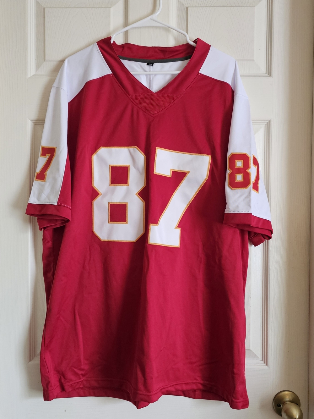 Red Men’s Football Jersey Shirt with Number 87